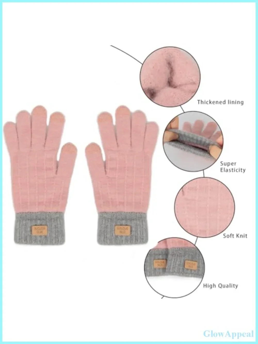 Women's Knit Winter Gloves Touchscreen Thermal Texting Gloves